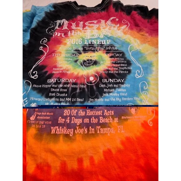 Trop Rock 2016 Music On The Bay Tampa Florida Men's Size Large Short Sleeve Tie - Picture 4 of 5